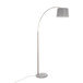 March - Floor Lamp - White Marble And Nickel With Gray Linen Shade