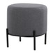 Daniella - Contemporary Foot Stool - Black Metal And Gray Fabric