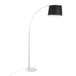 March - Floor Lamp - White Marble And Nickel With Black Linen Shade