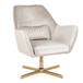 Diana - Contemporary Lounge Chair - Gold Metal And Cream Velvet