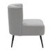 Luna - Contemporary Slipper Chair - Black Metal And Light Gray Sherpa Fabric