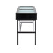 Emery - Console Table - Black Wood, Black Steel, And Glass Top