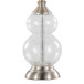 Belle - Contemporary Glass Accent Lamp (Set of 2) - Clear Wrinkle Glass, Brushed Nickel And White Linen Shade From Grandview Gallery