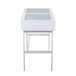 Emery - Console Table - White Wood, White Steel, And Glass Top