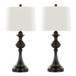 Montgomery - Contemporary Metal Table Lamp (Set of 2) - Oil Rubbed Bronze With Off-White Linen Shade From Grandview Gallery