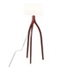 Wishbone - Contemporary Floor Lamp - Walnut Wood With A White Fabric Shade