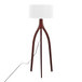 Wishbone - Contemporary Floor Lamp - Walnut Wood With A White Fabric Shade