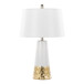 Penelope - Contemporary Ceramic Table Lamp - White & Gold Ceramic Body And White Shade