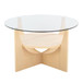 U-Shaped - Contemporary Coffee Table - Natural Wood And Clear Glass