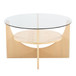 U-Shaped - Contemporary Coffee Table - Natural Wood And Clear Glass