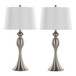 Ashland - Contemporary Metal Table Lamp (Set of 2) - Brushed Nickel With White Linen Shade From Grandview Gallery