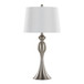 Ashland - Contemporary Metal Table Lamp (Set of 2) - Brushed Nickel With White Linen Shade From Grandview Gallery