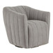 Finley - Upholstered Contemporary Swivel Accent Chair - Black Metal And Taupe Fabric
