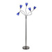 Medusa - Contemporary Floor Lamp - Black Chrome Base And Blue Glass Sconces