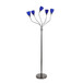 Medusa - Contemporary Floor Lamp - Black Chrome Base And Blue Glass Sconces
