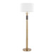 Trophy - Glam Floor Lamp - Gold Metal And White Linen Shade