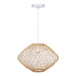 Nest - Natural Contemporary Rattan Pendant - Matte White Metal With Natural Rattan Shade From Grandview Gallery