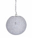Crystal - Globe Contemporary Metal Pendant Lamp - Chrome Metal With Clear K9 Crystal Accents From Grandview Gallery