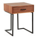 Roman - Contemporary End Table - Walnut Wood And Black Metal