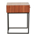 Roman - Contemporary End Table - Walnut Wood And Black Metal