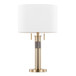 Trophy - Glam Table Lamp - Gold Metal And White Linen Shade