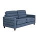Willow - Upholstered Contemporary Sofa - Espresso Wood And Blue Fabric