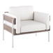 Kari - Farmhouse Accent Chair - White Metal, Gray Wood