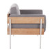 Kari - Farmhouse Accent Chair - White Metal, Natural Wood
