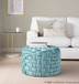 Braided - Round Velvet Ottoman