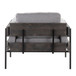 Kari - Farmhouse Accent Chair - Black Metal, Gray Wood