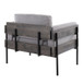 Kari - Farmhouse Accent Chair - Black Metal, Gray Wood