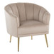 Tania - Contemporary/Glam Accent Chair - Gold Metal, Velvet