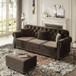 Upholstered 3 Seater Sofa Set With Ottoman