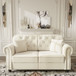 Upholstered Chesterfield Sofa With Nailhead Trim And Rolled Armrests