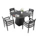 Outdoor Patio Dining Set, Squircle Dining Table, Dining Chairs With Sunbrella Cushions