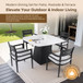 Outdoor Patio Dining Set, Squircle Dining Table, Dining Chairs With Sunbrella Cushions