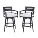 Outdoor Swivel Bar Chairs, 360 Degree Rotation, Ergonomic Backrest (Set of 2)