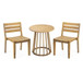 Outdoor 3 Pieces Dining Set, Round Bistro Set - Teak