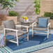 Outdoor Club Chair With Rattan Cover And Acacia Wood Frame - Gray