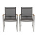 Poetic - Outdoor Dining Chair With Faux Wood Arms And Aluminum Frame (Set of 2) - Gray