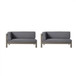 Aura - 2 Piece Outdoor Set With X Back Left Bench And Corner - Dark Gray