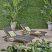 Outdoor Chaise Lounge With Pull Out Tray And Wicker Seat - Gray