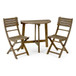 Outdoor 3 Piece Half Round Folding Bistro Set