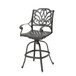 Outdoor Cast Aluminum Swivel Bar Stool With Scrolled Arms - Bronze