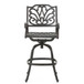 Outdoor Cast Aluminum Swivel Bar Stool With Scrolled Arms - Bronze