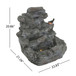 Concrete Rock Waterfall Fountain With LED Lights, Outdoor Garden Decor