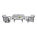 Outdoor Conversation Set With Chairs, Bench Sofa, Tables, Sunbrella Cushions
