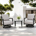 Outdoor Patio Furniture, Chat Set, Sunbrella Cushions And Side Table