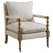 Accent Chair With Turned Legs - Beige