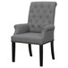 Tufted Arm Chair With Copper Nailhead Trim - Gray